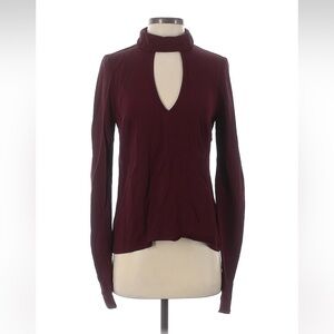 bec + bridge Deep Burgundy Keyhole Blouse